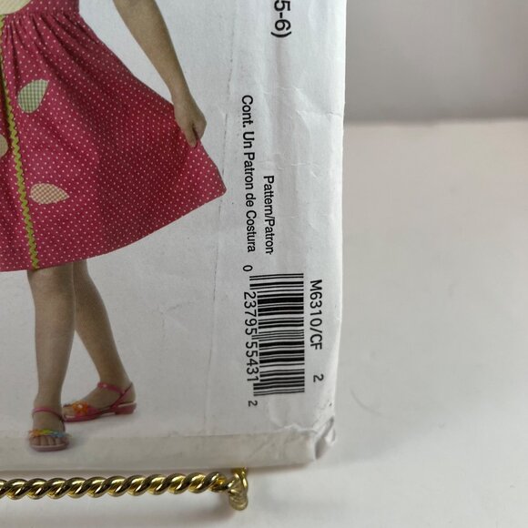 McCalls M6310 Toddlers Childrens Dresses Hat Tote Bag Pattern CF 4 5 6 UNCUT - Picture 5 of 8